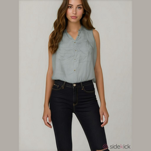 Vintage Columbia XL Denim Button Front Shirt Womens Blue Chambray XL